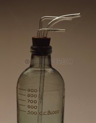 Bottle from blood transfusion apparatus  1914-1918.
