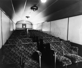 Seats inside a cinema coach  June 1937.