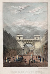 Moorish Arch at Edge Hill  Liverpool & Manchester Railway  1830.