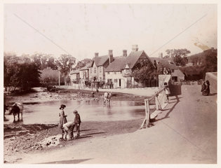 Village scene  c 1890.