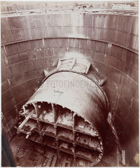 Construction of the Rotherhithe Tunnel  London  1907.