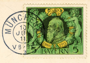 Prinzregent Luitpold von Bayern  Briefmarke  1911