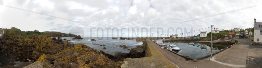 St. Abbs  Grossbritannien  Panoramaaufnahme vom Hafen
