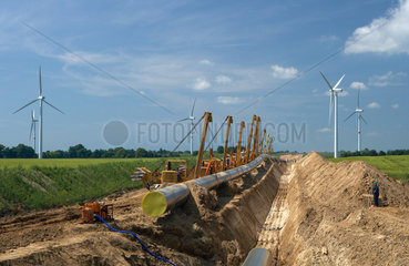 Schulzendorf  Deutschland  Baustelle der Opal-Gaspipeline
