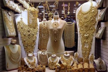 Dubai  Vereinigte Arabische Emirate  Goldschmuck in einem Schaufenster