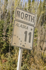 Wiseman  USA  Schild der Alaska Route 11  Dalton Highway