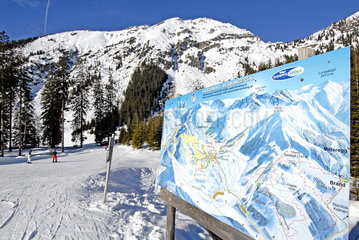 Berwang  Oesterreich  Lageplan des Skigebiets Skischaukel Berwangertal