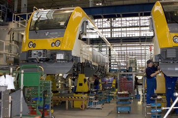 Produktion von Schienenfahrzeugen bei Bombardier
