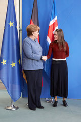 Berlin  Deutschland - Bundeskanzlerin Angela Merkel und die Premierministerin der Republik Island  Katrín Jakobsdottir.