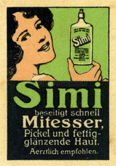 Simi Gesichtswasser gegen Mitesser und Pickel  Werbung  1912