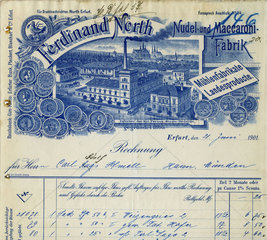 historische Rechnung  Nudelfabrik  1901