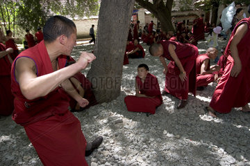 Buddhistische Moenche im Kloster Sera