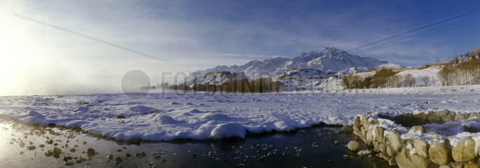 Landschaft in Tashkorgan im Winter