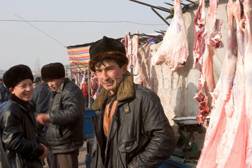 Kashgar  Fleischmarkt | Kashgar  meat market