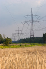 Elektrosmog: Starkstromleitungen bei Muehlenbeck in Brandenburg
