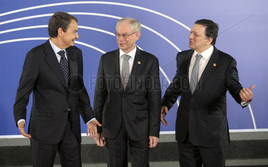 Zapatero + Van Rompuy + Barroso