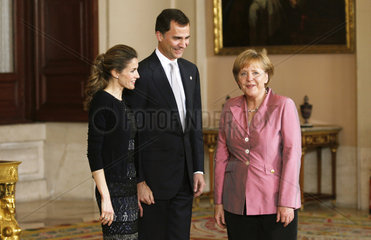 Letizia + Felipe + Merkel
