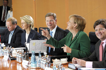 Niebel + von der Leyen + Westerwelle + Merkel + von Kladen