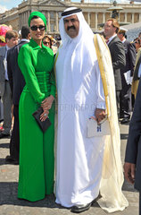 Hamad bin Khalifa Al-Thani + Frau