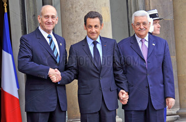 Olmert + Sarkozy + Abbas