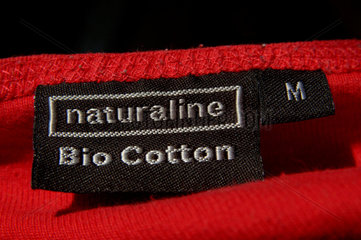 T-Shirt Label Bio Baumwolle.