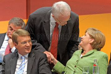 Pofalla + Ruettgers + Merkel
