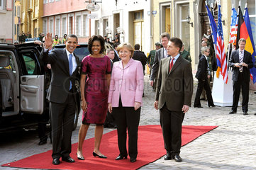 Obamas + Merkel + Sauer