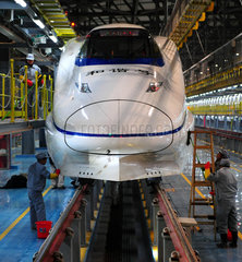 China  Wuhan Produktion eines Hochgeschwindigkeitszuges