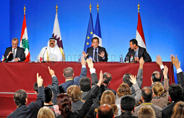 Sleiman + bin Khalifa Al-Thani + Sarkozy + Assad