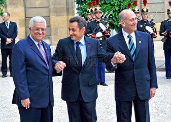 Abbas + Sarkozy + Olmert