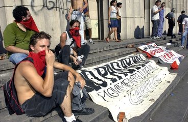 Demonstration gegen Arbeitslosigkeit in Buenos Aires