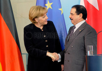 Merkel + Sheikh Hamad Isa Al Khalifa