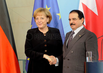 Merkel + Sheikh Hamad Isa Al Khalifa