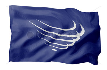 Fahne der UNASUR (Motiv A; mit natuerlichem Faltenwurf und realistischer Stoffstruktur)