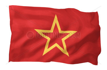 Fahne der roten Armee (Motiv A; mit natuerlichem Faltenwurf und realistischer Stoffstruktur)