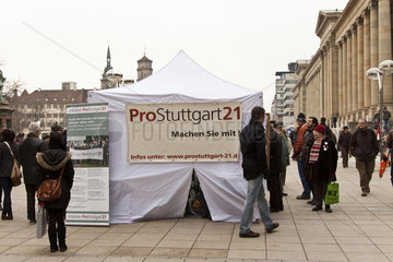Demonstrationsstand PRO STUTTGART 21