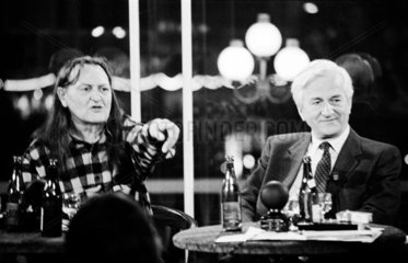 Wolfgang Neuss und Richard von Weizsaecker in der Talkshow Leute