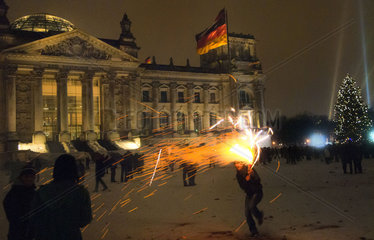 Neujahr am Reichstag in Berlin