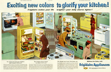 Werbung fuer Frigidaire Haushaltsgeraete  1954