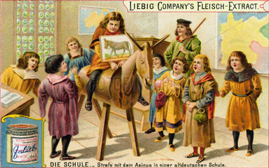 Schulstrafe Asinus  um 1600  Liebigbild 1900