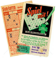 Lottoschein  um 1957