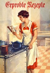 Hausfrau beim Kochen 1929