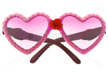 rosa Brille in Herzform  Liebessymbol