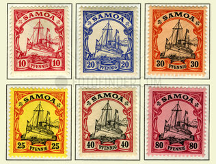 Briefmarken  deutsche Kolonie Samoa  1900