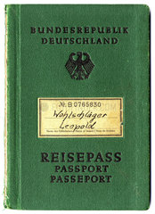 alter deutscher Reisepass  1957