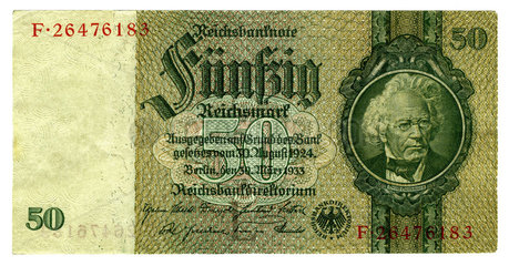 50 Reichsmark  Banknote 1933