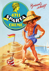 Werbung fuer 4711 Sonnencreme  um 1954