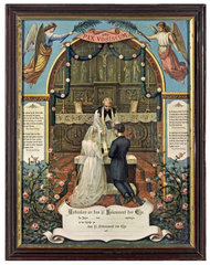 kirchliche Hochzeit  Wandbild  1890