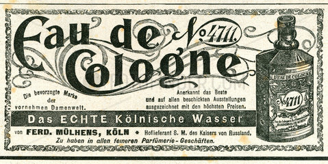 Werbung fuer 4711  Zeitungsanzeige 1899