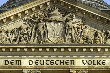 Berliner Reichstag  Detail  Inschrift